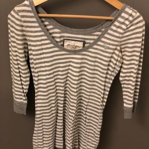 A&F 3/4 Sleeve Striped Top